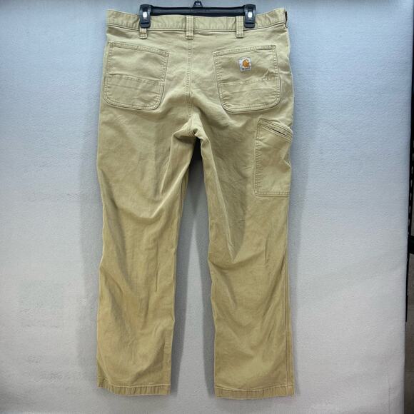 Carhartt Khaki Pants Men's 38x32 Tan Relaxed Fit Straight Leg Work Heavy Duty - Picture 2 of 16